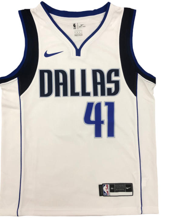 Regata NBA Dallas Mavericks Authentic Nowitzki 41 - Branca