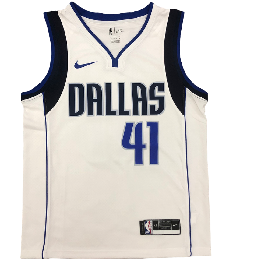 Regata NBA Dallas Mavericks Authentic Nowitzki 41 - Branca