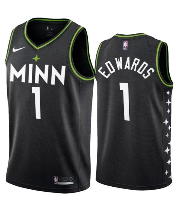 Regata NBA Minnesota Timberwolves City 20/ Edition Authentic Swingman Edwards 1 - Preta