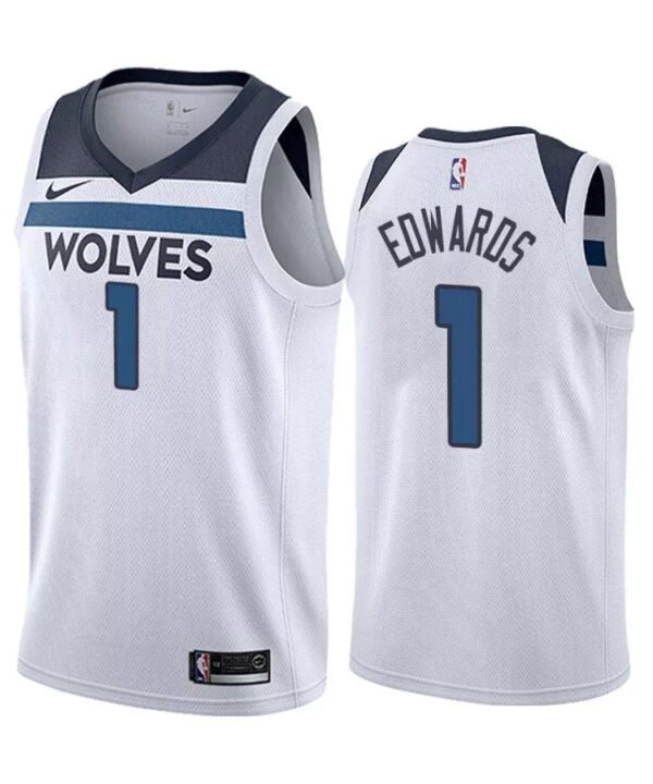 Regata NBA Minnesota Timberwolves Authentic Swingman Edwards 1 - Branca
