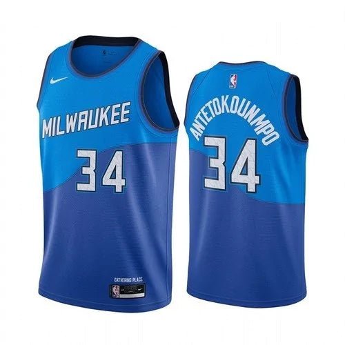 Regata NBA Milwaukee Bucks Authentic Antetokounmpo 34 - Azul