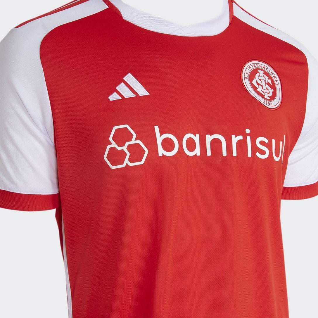 Camisa Internacional Home 2024/25 s/n Torcedor Masculino - Branca e Vermelha - Imagem 3