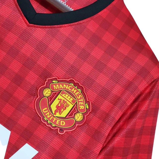 Camisa Manchester United Retrô 2012/2013 Vermelha Xadrez - - Imagem 3