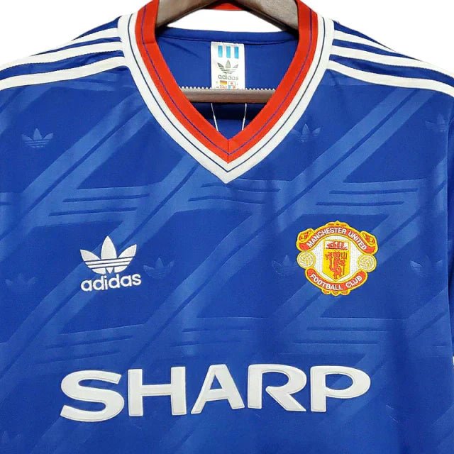 Camisa Manchester United Retrô 1986/1988 Azul - - Imagem 7