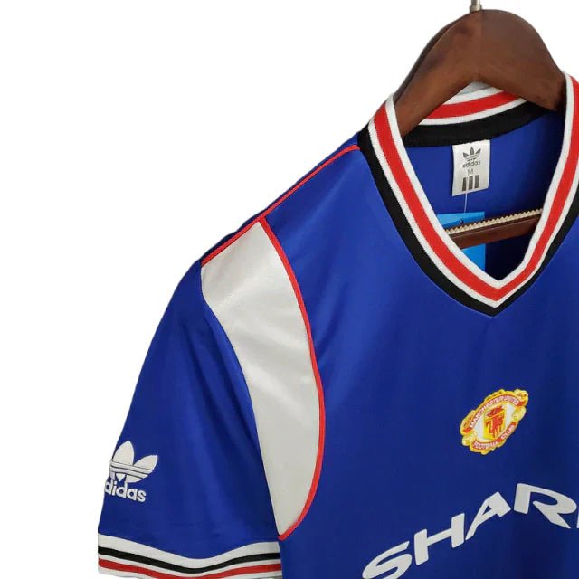 Camisa Manchester United Retrô 1985/1986 Azul - - Imagem 8