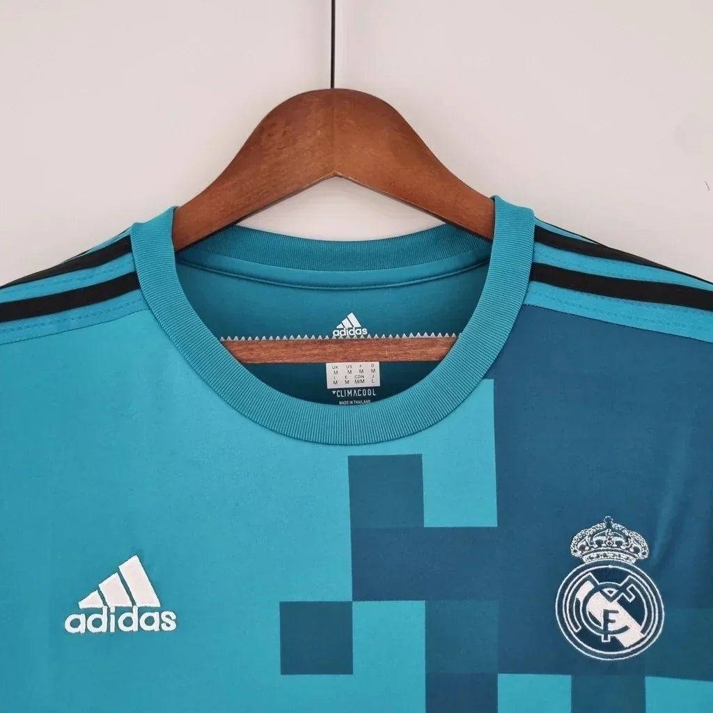 Camisa Retrô Real Madrid II Away 2017/18 Manga Longa Masculino Azul - Imagem 6