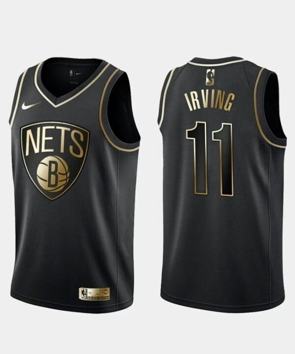 Regata NBA Brooklyn Nets Golden Edition Authentic Irving 11 - Preta