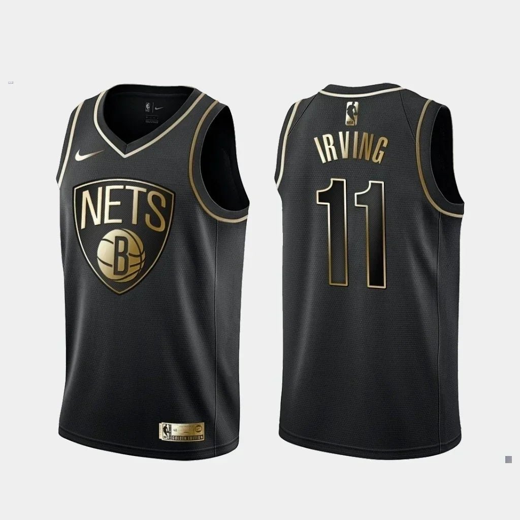 Regata NBA Brooklyn Nets Golden Edition Authentic Irving 11 - Preta
