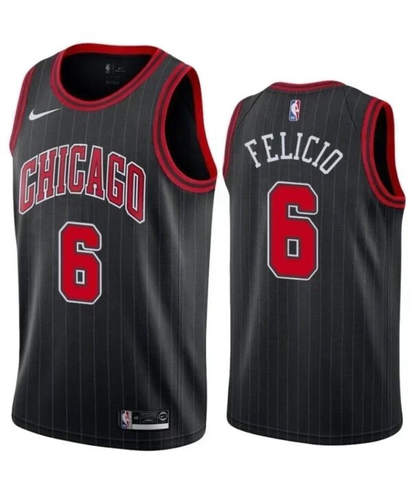 Regata NBA Chicago Bulls Authentic Felicio 6 - Preta