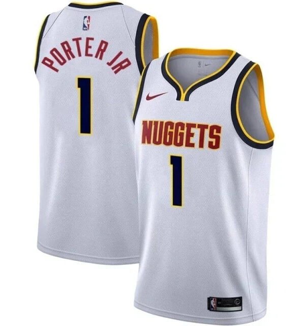 Regata NBA Denver Nuggets Authentic Swingman Porter Jr 1 - Branca