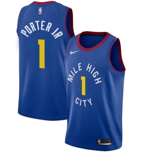 Regata NBA Denver Nuggets Authentic Swingman Porter Jr 1 - Azul