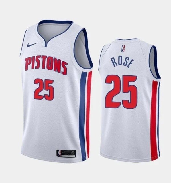 Regata NBA Detroit Pistons Authentic Swingman Rose 25 - Branca