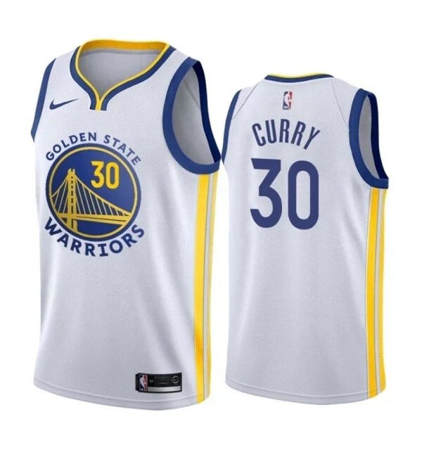 Regata NBA Golden State Warriors Authentic Swingman Curry 30 - Branca