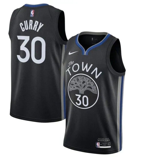 Regata NBA Golden State Warriors The Town Authentic Swingman Curry 30 - Preta