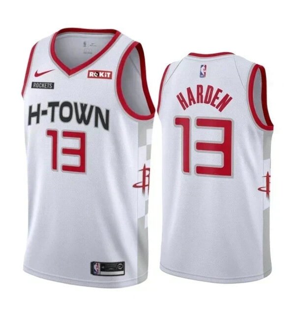 Regata NBA Houston Rockets Authentic Swingman Harden 13 - Branca e Vermelha