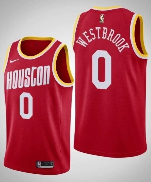 Regata NBA Houston Rockets City Edition Authentic Swingman Westbrook 0 - Vermelha