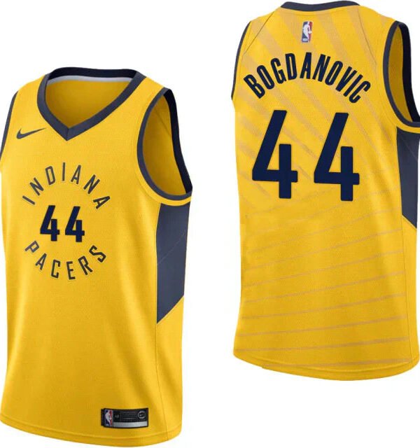 Regata NBA Indiana Pacers Swingman Authentic Bogdanovic 44 - Amarela