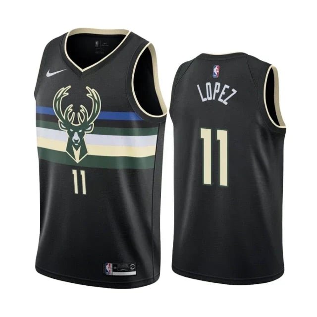 Regata NBA Milwaukee Bucks Authentic Lopez 11 - Preta