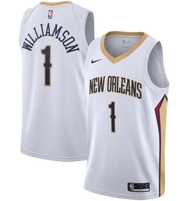 Regata NBA New Orleans Pelicans Authentic Swingman Williamson 1 - Branca