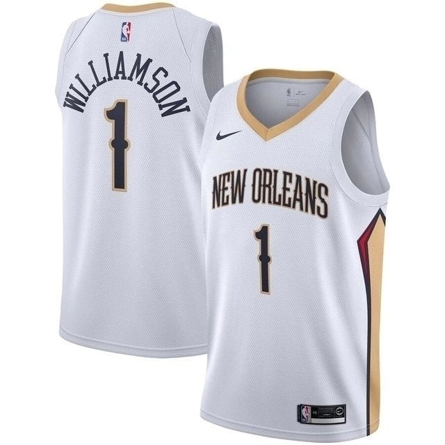 Regata NBA New Orleans Pelicans Authentic Swingman Williamson 1 - Branca