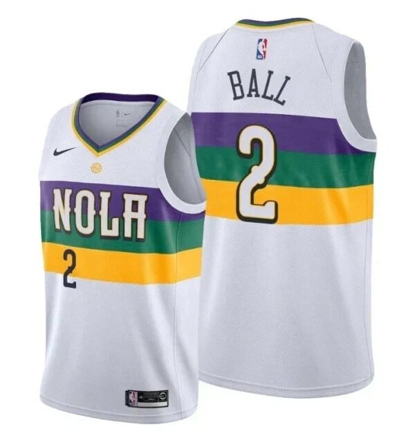 Regata NBA New Orleans Pelicans City Edition Authentic Swingman Ball 2 - Branca