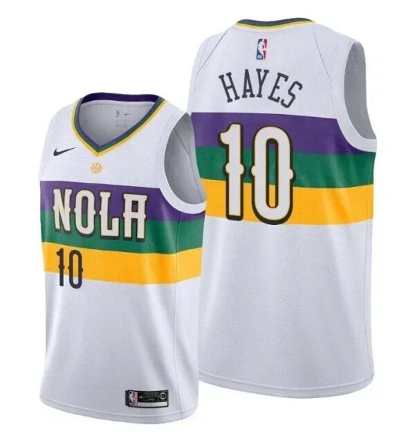 Regata NBA New Orleans Pelicans City Edition Authentic Swingman Hayes 10 - Branca