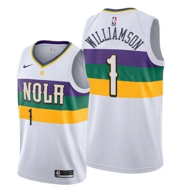 Regata NBA New Orleans Pelicans City Edition Authentic Swingman Williamson 1 - Branca