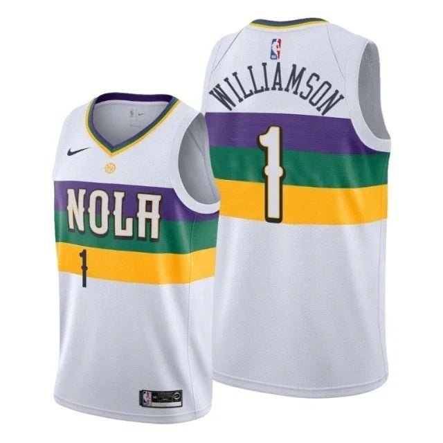 Regata NBA New Orleans Pelicans City Edition Authentic Swingman Williamson 1 - Branca