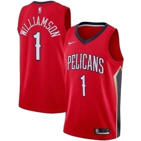 Regata NBA New Orleans Pelicans Authentic Swingman Williamson 1 - Vermelha