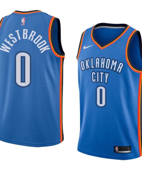 Regata NBA Oklahoma City Thunder Authentic Swingman Westbrook 0 - Azul