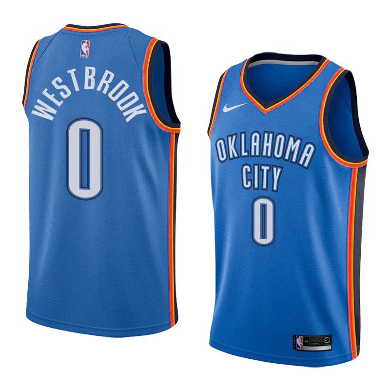 Regata NBA Oklahoma City Thunder Authentic Swingman Westbrook 0 - Azul