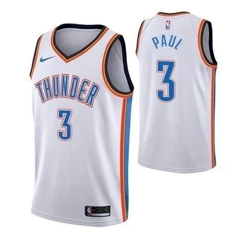 Regata NBA Oklahoma City Thunder Authentic Swingman Paul 3 - Branca