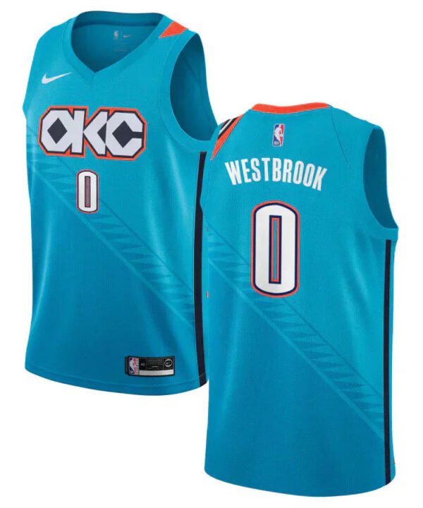 Regata NBA Oklahoma City Thunder City Edition 18/19 Authentic Swingman Westbrook 0 - Azul