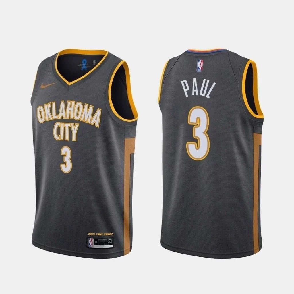 Regata NBA Oklahoma City Thunder City Edition 19/20 Authentic Swingman Paul 3 - Preta