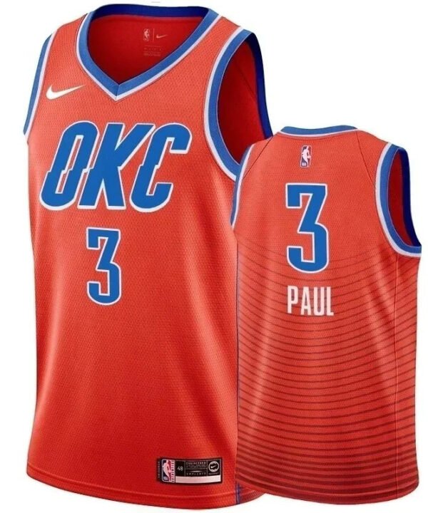 Regata NBA Oklahoma City Thunder Authentic Swingman Paul 3 - Laranja