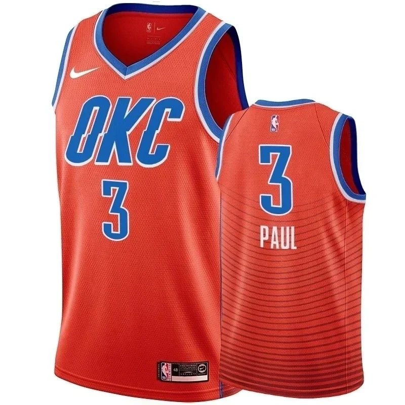 Regata NBA Oklahoma City Thunder Authentic Swingman Paul 3 - Laranja