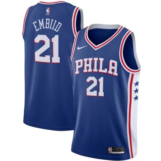 Regata NBA Philadelphia 76ers Authentic Embiid 21 - Azul