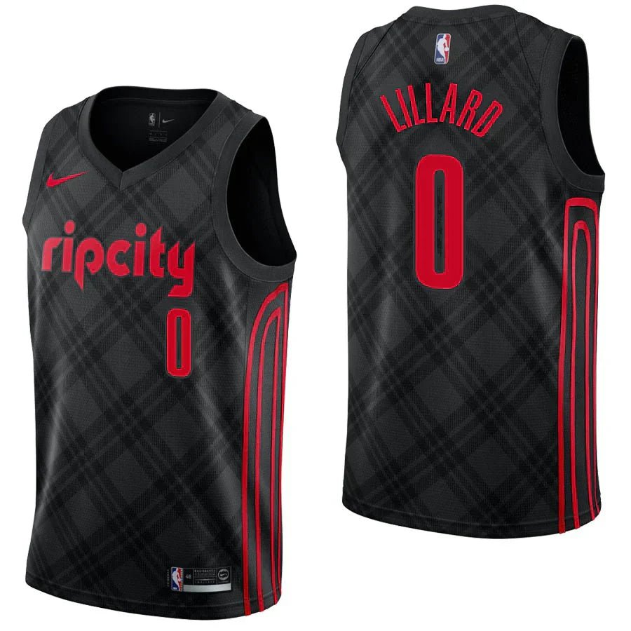 Regata NBA Portland Trail Blazers City Edition Authentic Swingman Lillard 0 - Preta