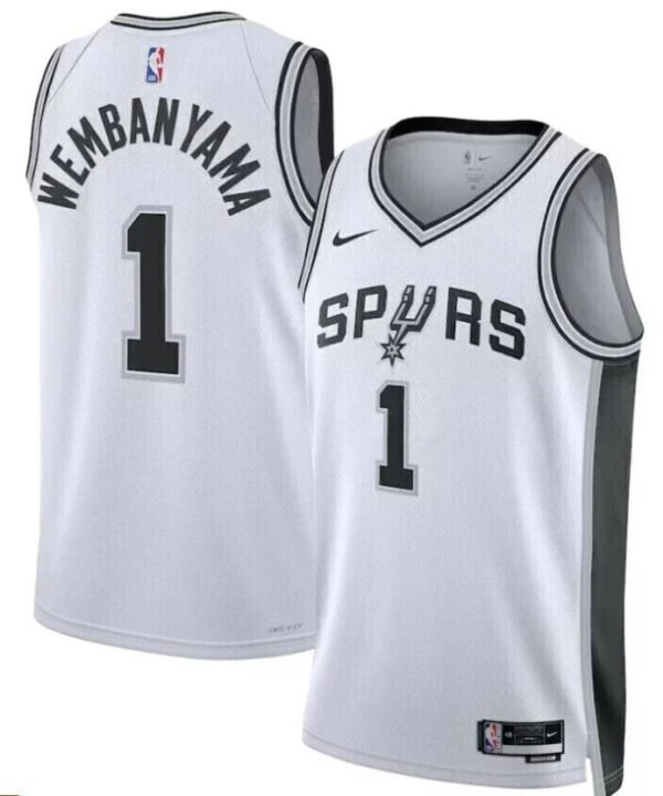 Regata NBA San Antonio Spurs Authentic Swingman Wembanyama 1 - Branca