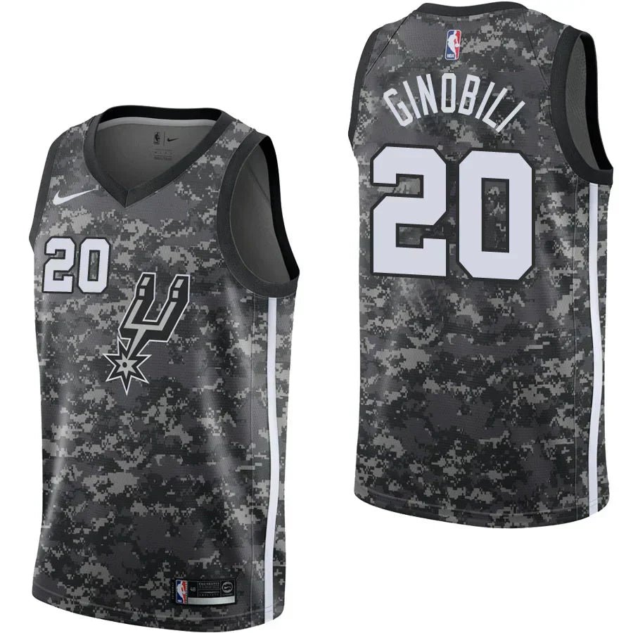 Regata NBA San Antonio Spurs Authentic Swingman Ginobili 20 - Camuflada