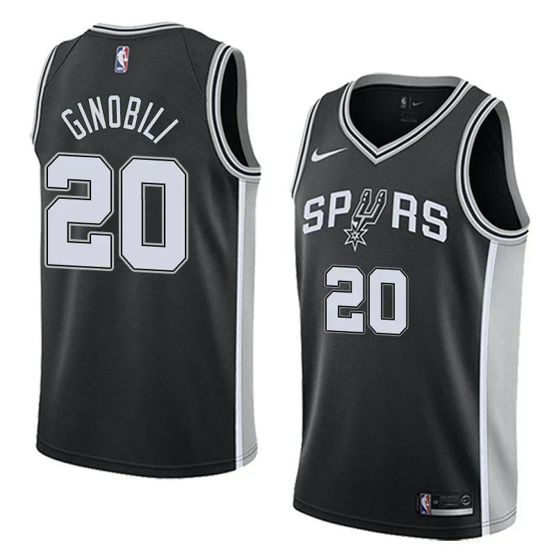 Regata NBA San Antonio Spurs Authentic Ginobili 20 - Preta