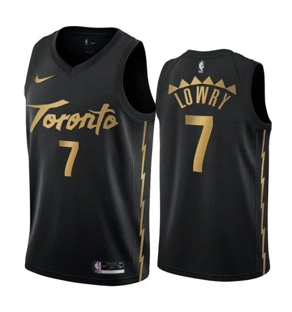 Regata NBA Toronto Raptors City Edition Swingman Authentic Lowry 7 - Preta