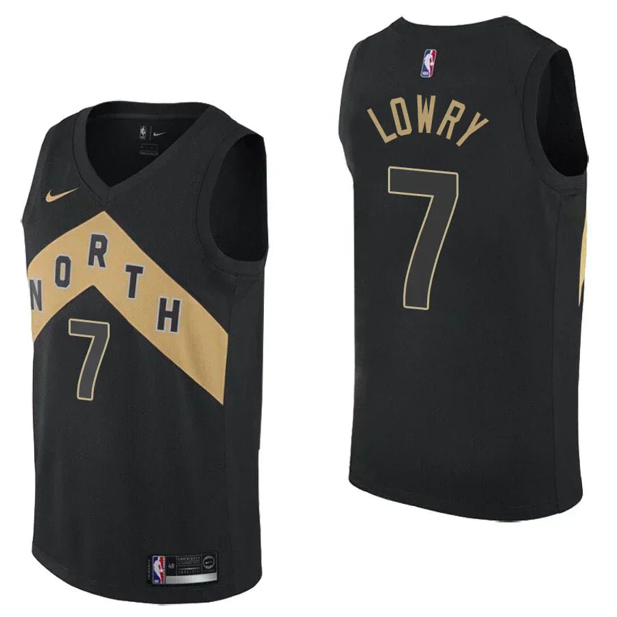 Regata NBA Toronto Raptors Authentic Swingman Lowry 7- Preta e Dourada