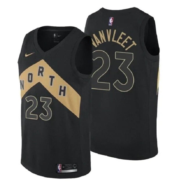 Regata NBA Toronto Raptors Authentic Swingman VanVleet 23 - Preta e Dourada