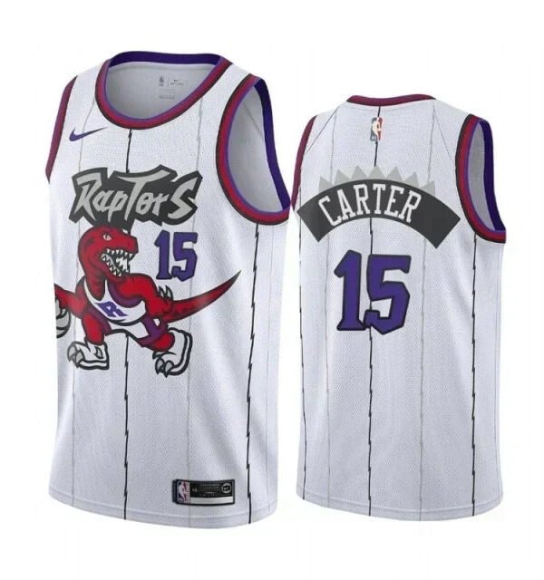 Regata NBA Toronto Raptors Retrô Swingman Authentic Carter 15 - Branca