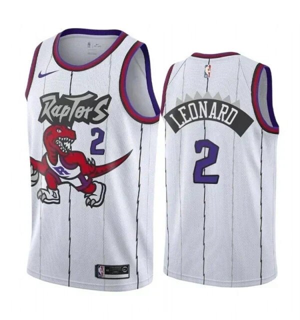 Regata NBA Toronto Raptors Retrô Swingman Authentic Leonard 2 - Branca