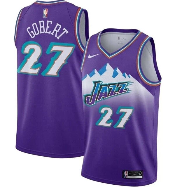 Regata NBA Utah Jazz Retrô Edition Authentic Swingman Gobert 27 - Roxa