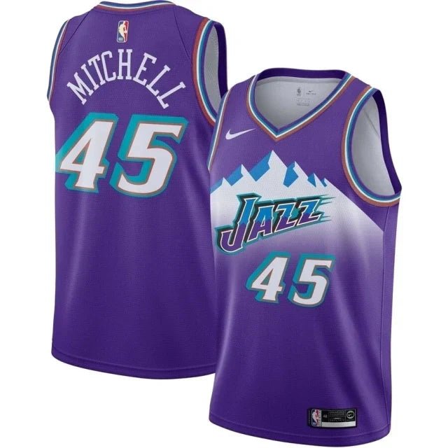 Regata NBA Utah Jazz Retrô Edition Authentic Swingman Mitchell 45 - Roxa