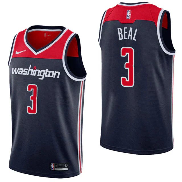 Regata NBA Washington Wizards Authentic Swingman Beal 3- Preta e Vermelha