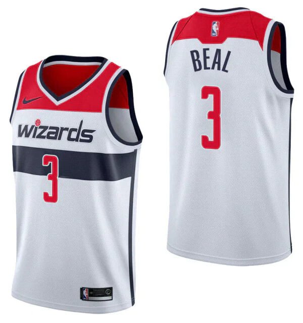 Regata NBA Washington Wizards Authentic Swingman Beal 3- Branca